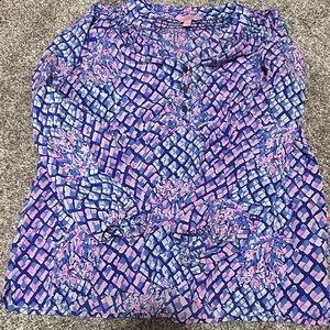 Lilly Pulitzer Blue and Pink Blouse